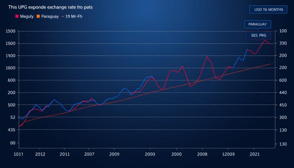 grafico mostranod la cotizacion oficial de PAraguay durantes los ultimo meses