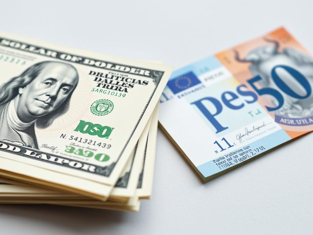 imagen que muestra billetes de dolar y pesos argentinos respresentando el mercado del dolar blue