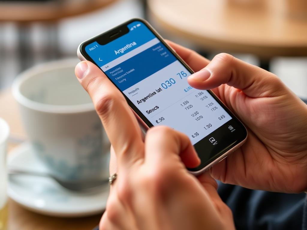 persona utilizando smartphone para consultar la cotizacion del dolar oficial hoy